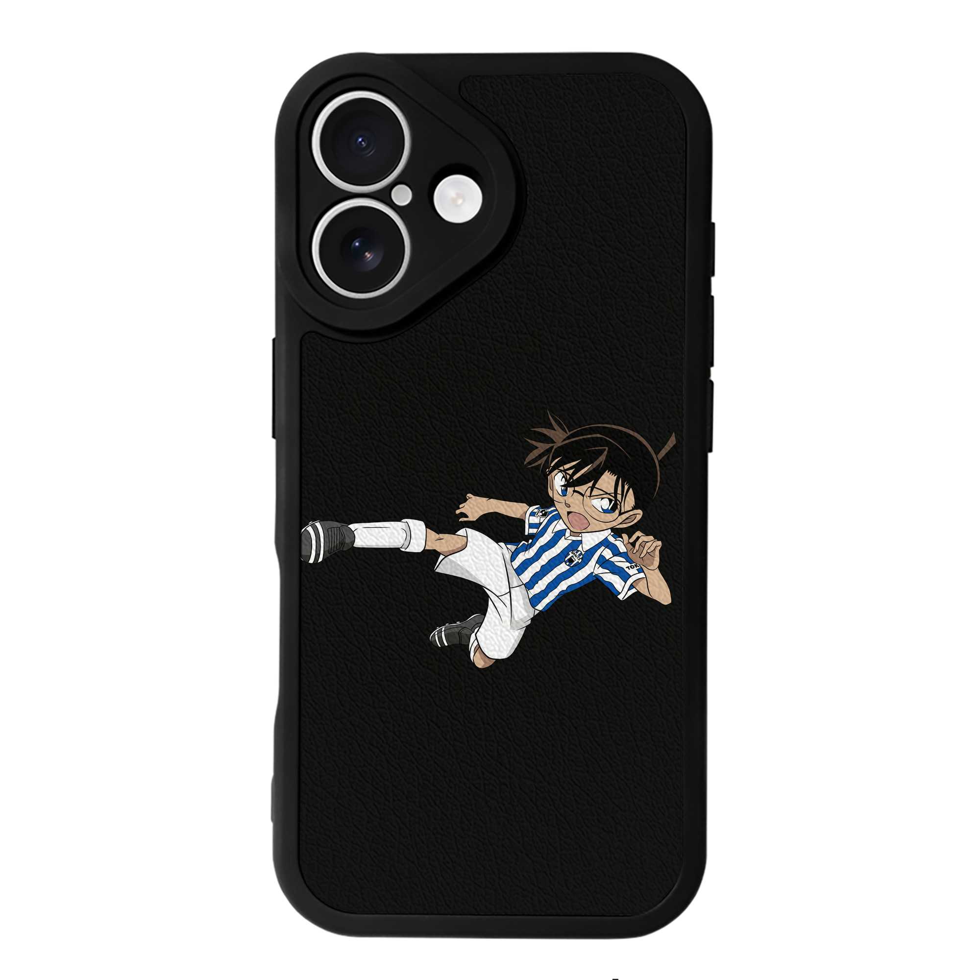（画像用） 名探偵コナン 江戸川 コナン Detective Conan Conan Edogawa 【iPhone 16シリーズ対応】シリコンスマホケース（レザー調） 材質：シリコン